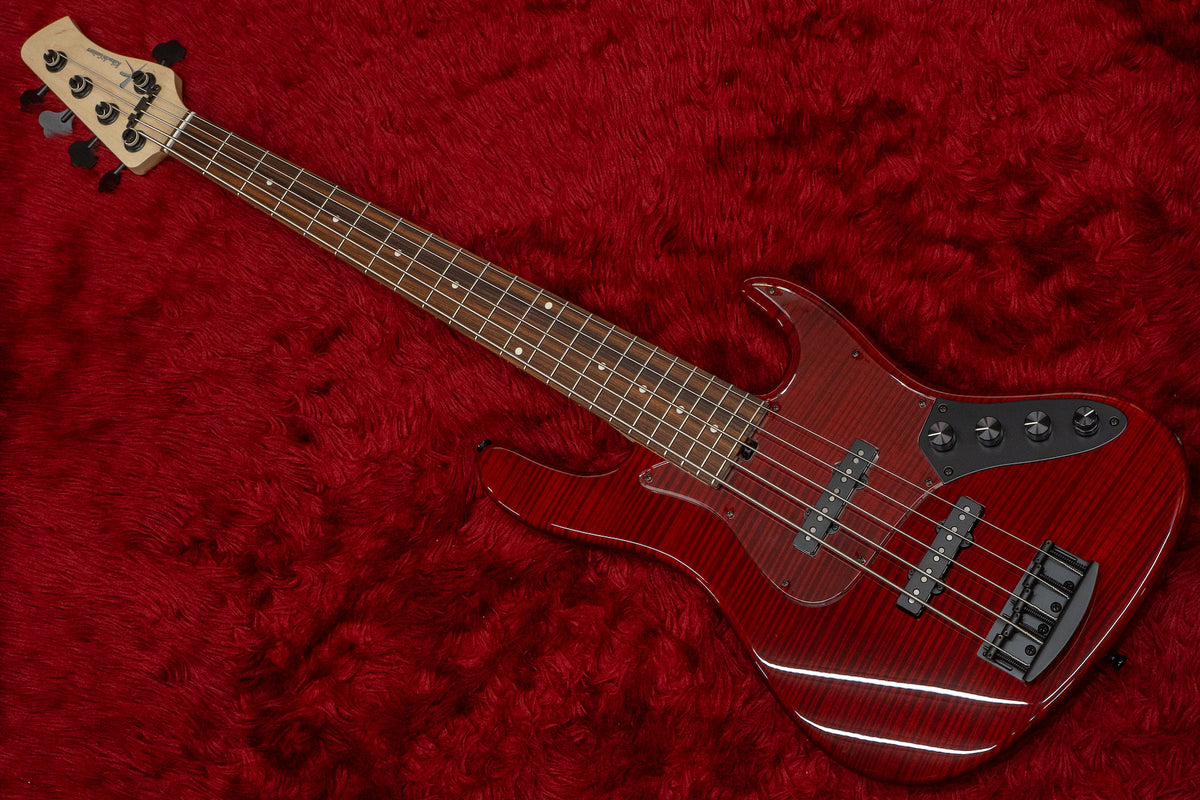 new】Kikuchi Guitars / Custom Bass 5 Flame Maple Trans Red