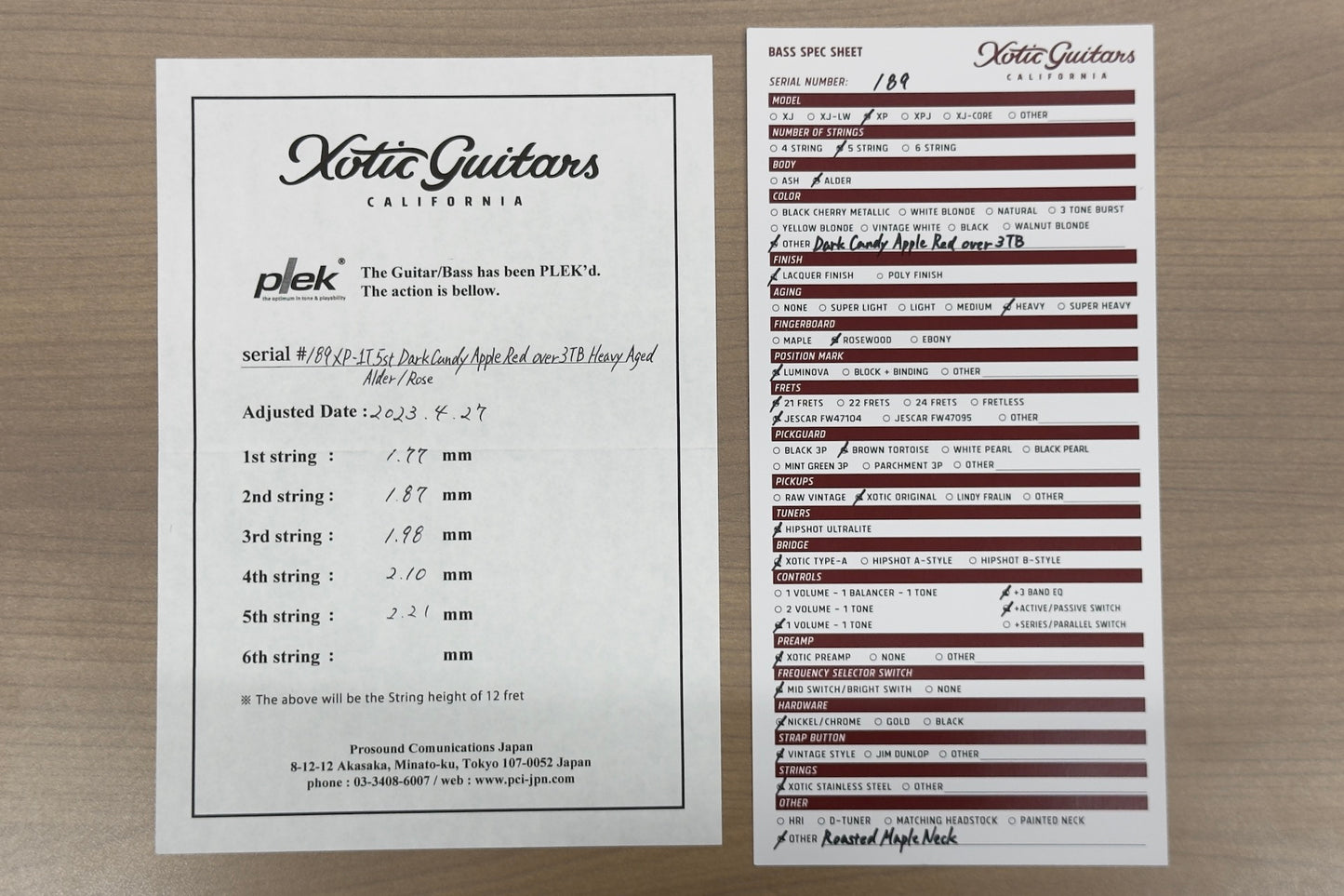 【used】Xotic / XP-1T 5st D.CAR over 3TB heavy aged #P-0189 4.33kg【GIB Yokohama】