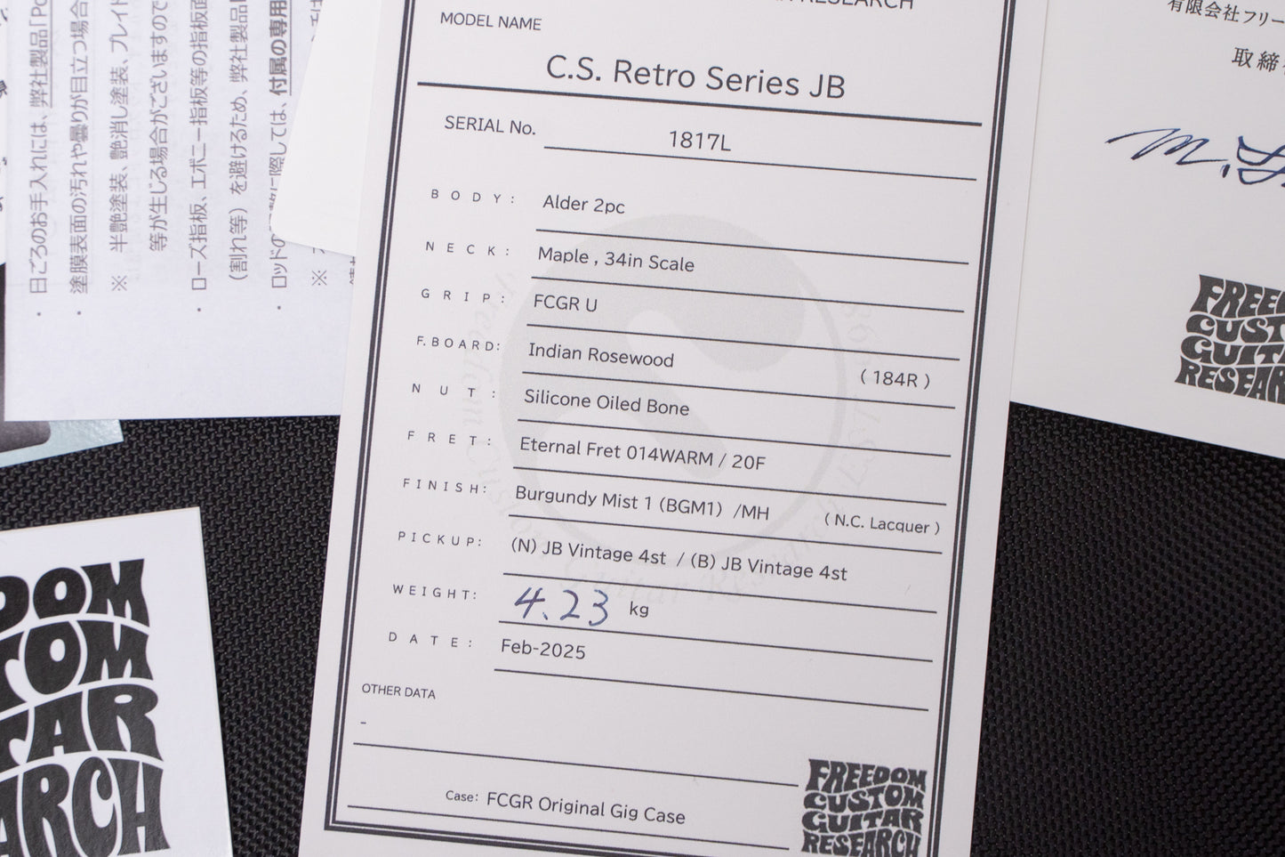 【new】Freedom Custom Guitar Research / C.S.R.S.JB BGM1 4.245kg #1817L【GIB Yokohama】