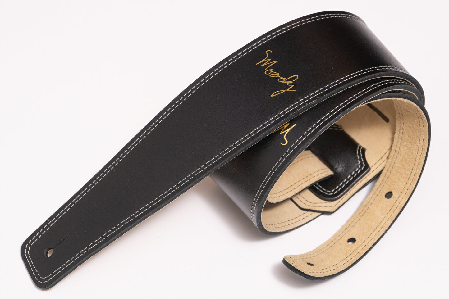 【new】Moody Straps / 2.5 Inch Black/Cream Suede Standard Tail【GIB Yokohama】