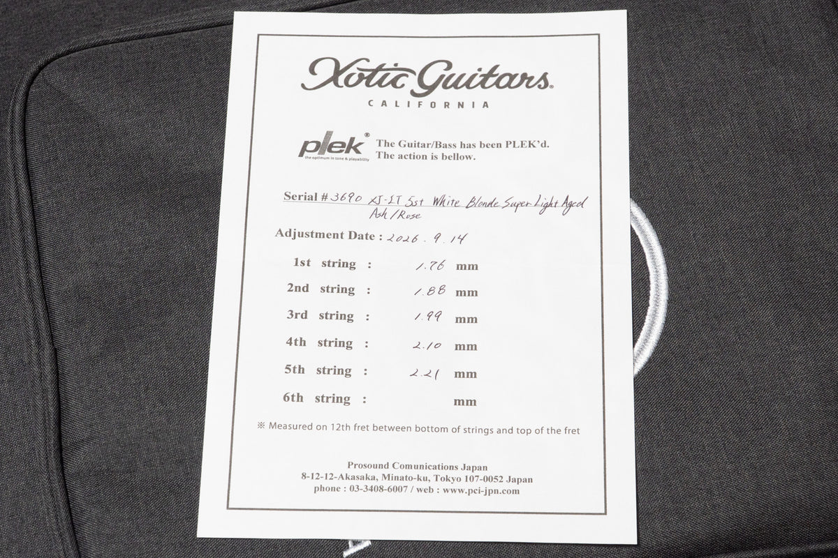 【new】Xotic / XJ-1T 5st White Blode Super Light Aged / Ash / R /MH 4.605kg #3690【GIB Yokohama】