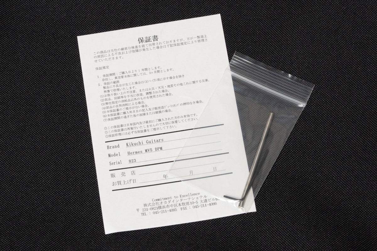 【new】Kikuchi Guitars / Hermes MV5 DPM 3.965kg #823【GIB Yokohama】