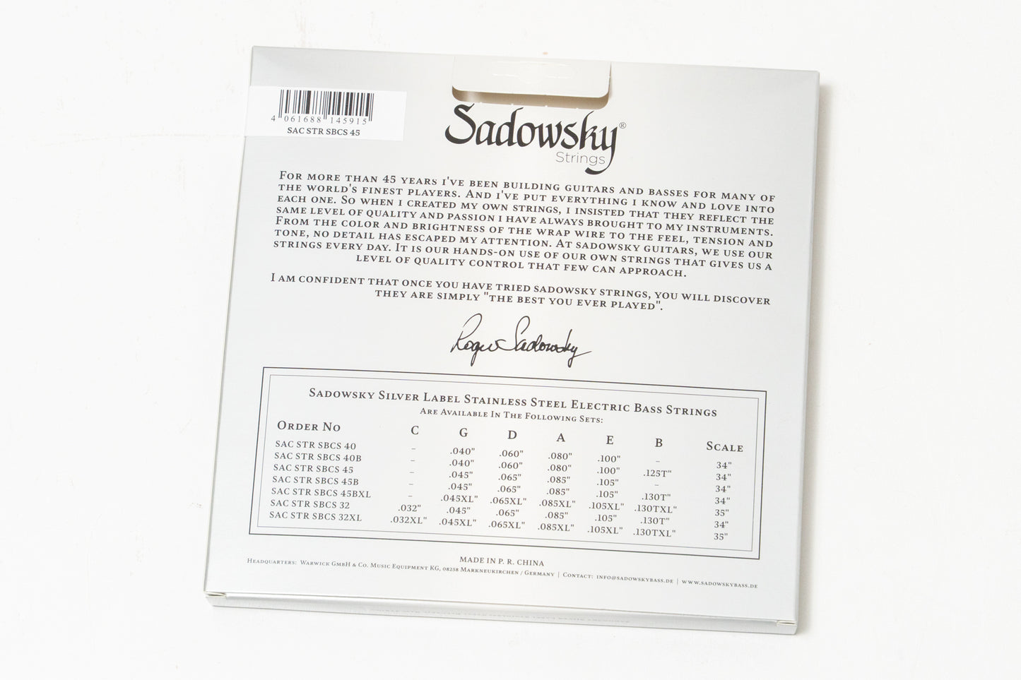 【new】Sadowsky / Silver Label SBCS45 Stainless for 4st【GIB Yokohama】