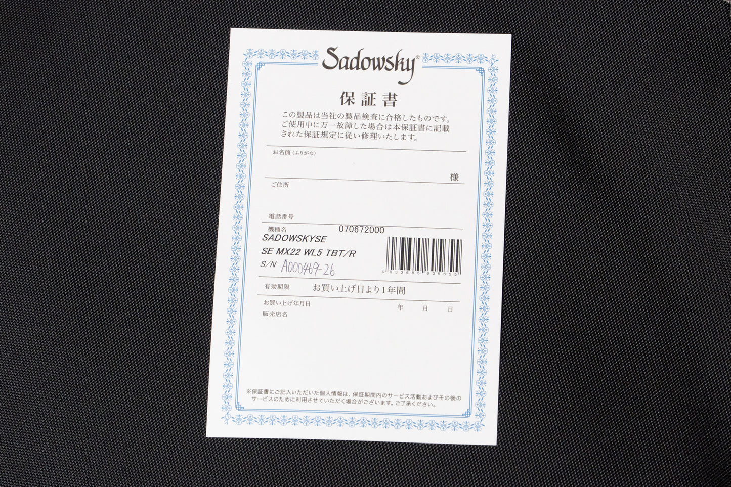 【new】Sadowsky / MX22 WL5 Japan Special Edition TBT/R 4.210kg #A000469-26【GIB Yokohama】