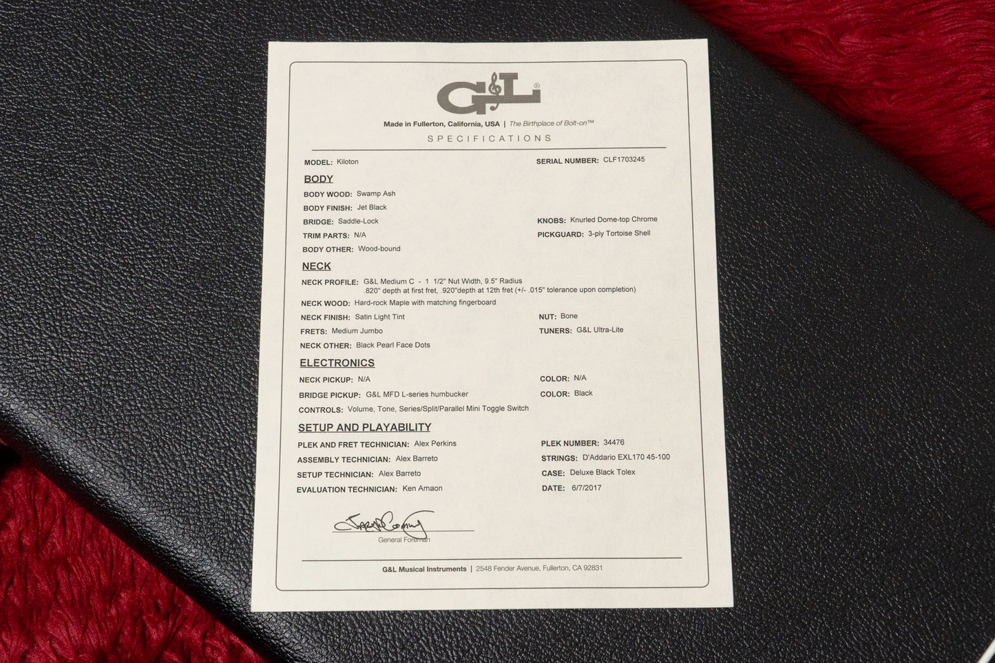 【used】G&L / USA Kiloton JTB 2017 4.080kg #CLF1703245【GIB Yokohama】