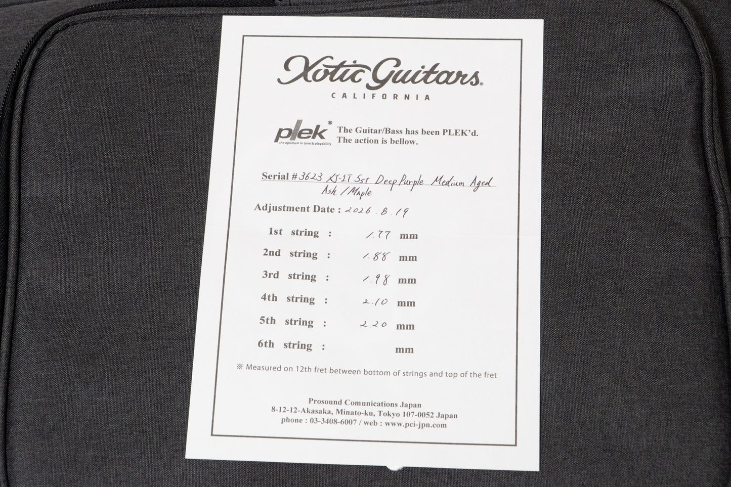 【new】Xotic / XJ-1T 5st Deep Purple Medium Aged 4.415kg #3623【GIB Yokohama】