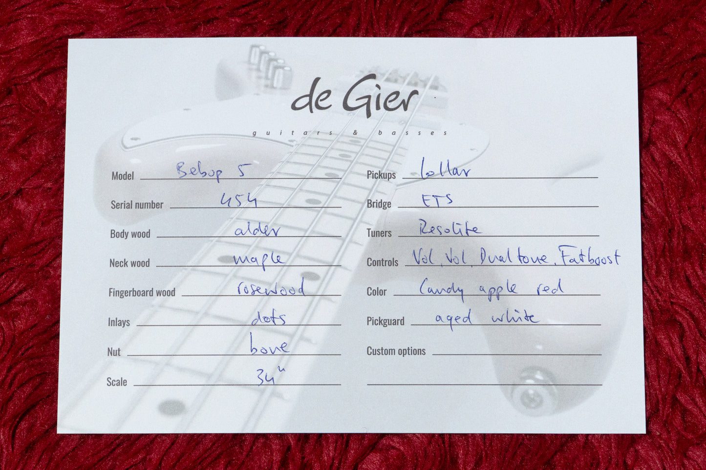 【new】De Gier / Bebop 5 Candy Apple Red 4.305kg #454【GIB Yokohama】