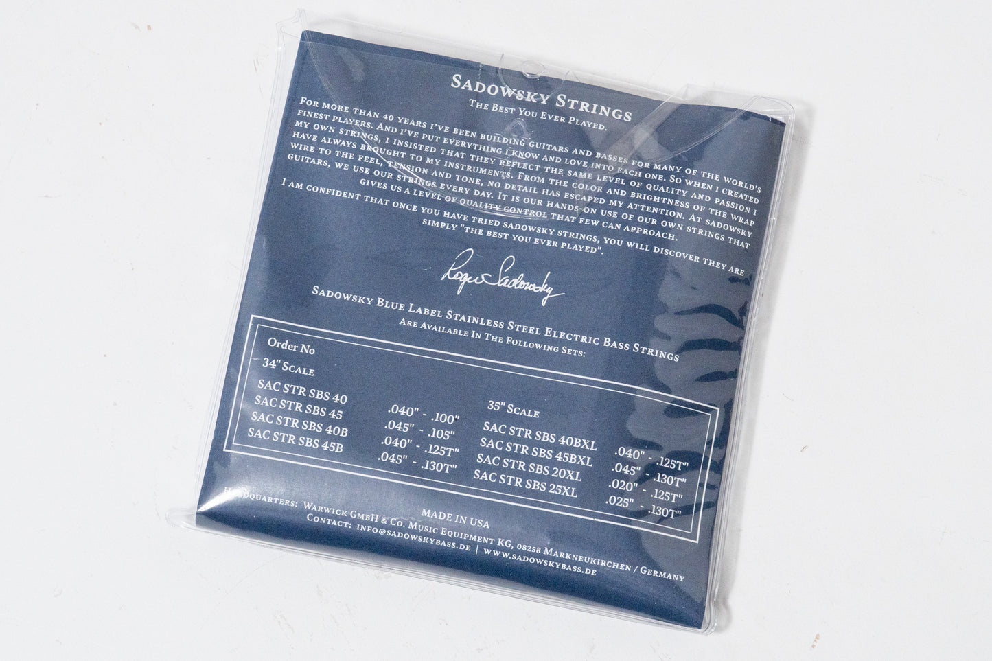 [New] Sadowsky / SBS40B Blue Stainless Steel Strings for 5 Strings [Yokohama Store]