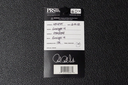 【new】PRS / Grainger 4 String Bass CH 4.405kg #314334【GIB Yokohama】【Paul Reed Smith氏直筆サイン入り】