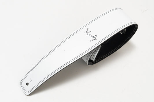 【new】Moody Straps / 2.5 Inch White/Black  Leather Long Tail【GIB Yokohama】