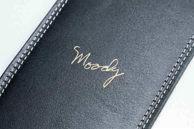 【new】Moody Straps / 4.0 Inch Black/Cream Leather Standard Tail 【GIB Yokohama】