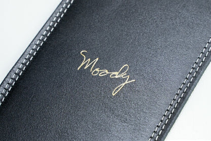 【new】Moody Straps / 4.0 Inch Black/Cream Leather Standard Tail 【GIB Yokohama】