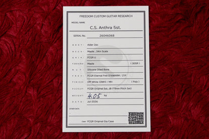 【new】Freedom Custom Guitar Research / C.S.Anthra 5st. OWH 4.05kg #26046068【GIB Yokohama】