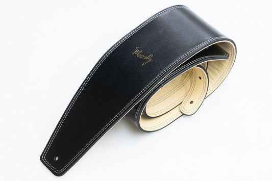 【new】Moody Straps / 4.0 Inch Black/Cream Leather Standard Tail 【GIB Yokohama】