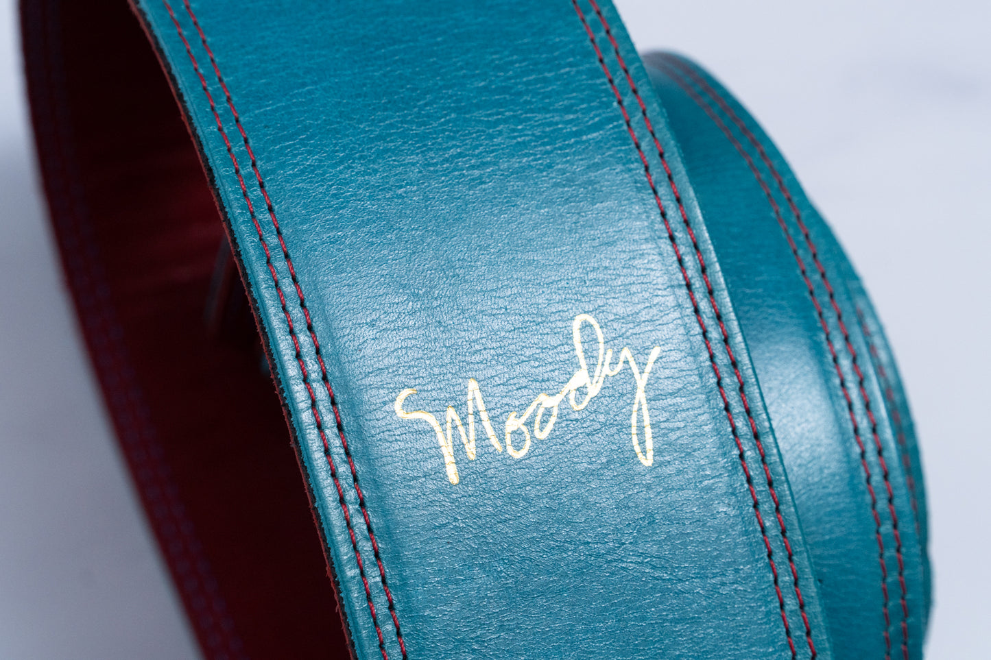 【used】Moody Straps / Leather&Leather2.5"" Standard DISTRESSED SAPPHIRE BLUE / RED【GIB Yokohama】