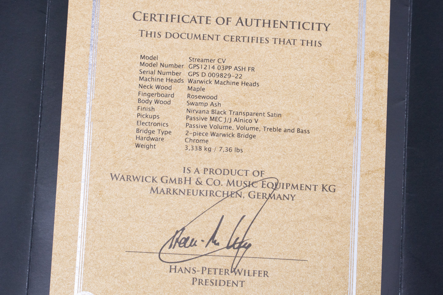 【used】Warwick / Pro Series Streamer CV 4 Nirvana Black Transparent Satin 2022 3.375kg #D009829-22【GIB Yokohama】