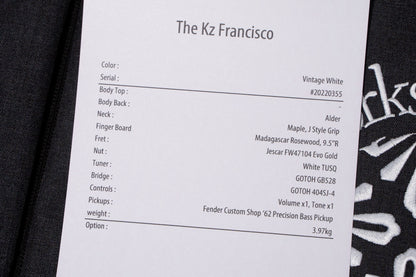 【new】Kz Guitar Works / The Kz Francisco Jed Elliott Signature Model  3.945kg #20220355【GIB Yokohama】