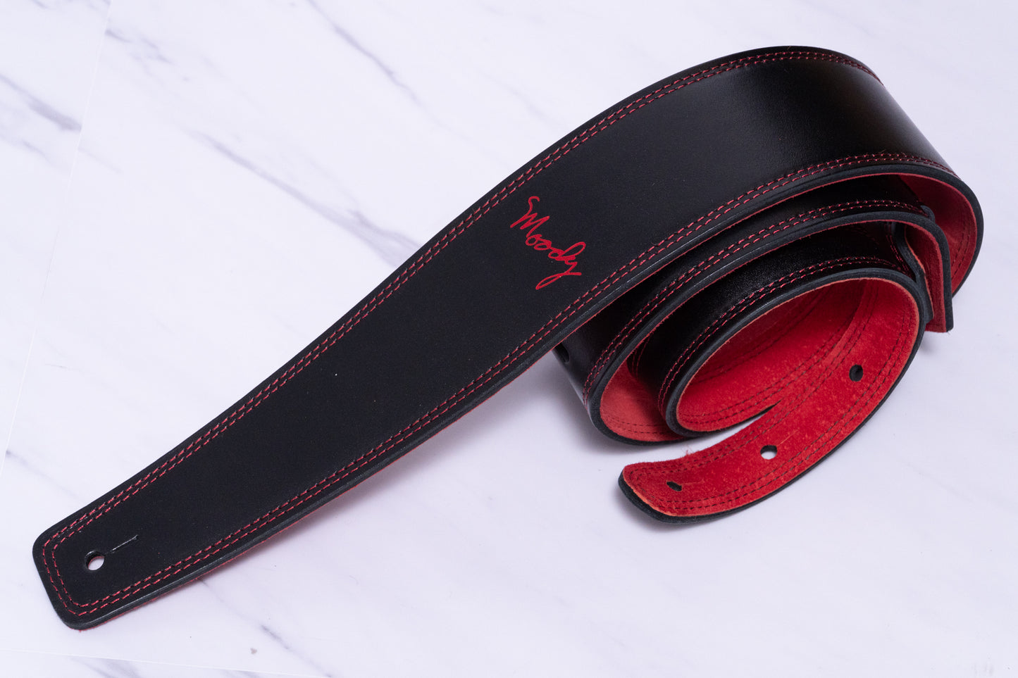【new】Moody Straps / 2.5 Inch Black/Red Suede Standard Tail【GIB Yokohama】