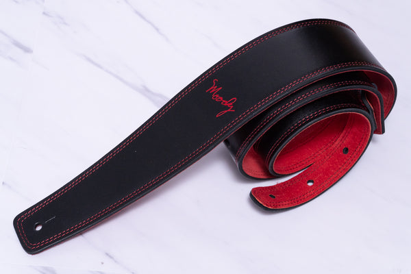 【new】Moody Straps / 2.5 Inch Black/Red Suede Standard Tail【GIB Yokohama】