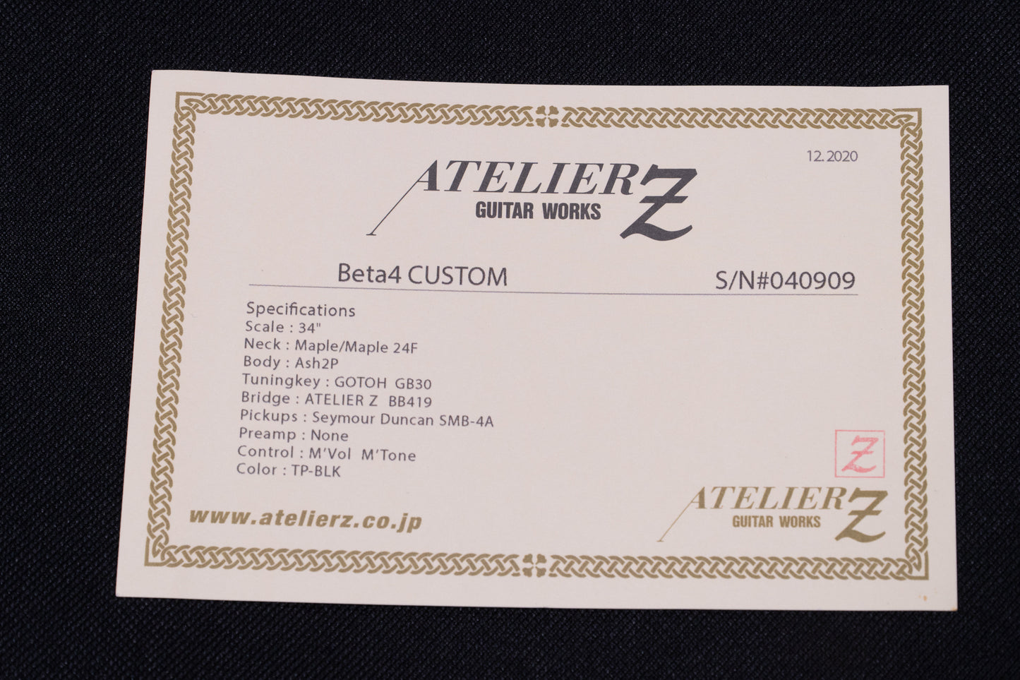 【used】ATELIER Z / Beta4 Custom 2020 4.185kg #040909【GIB Yokohama】