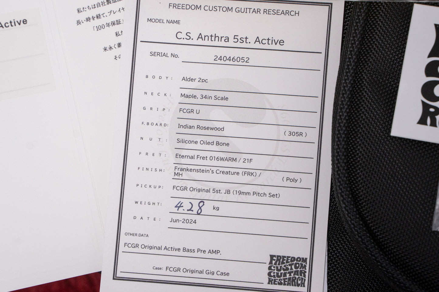 【used】Freedom Custom Guitar Research / C.S. Anthra 5st. Active FRK 2024 4.270kg #24046052【Consignment】【GIB Yokohama】