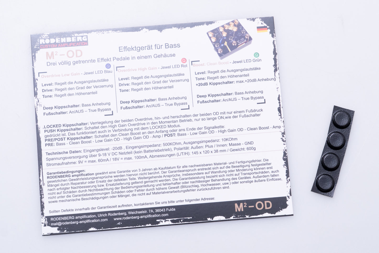 【new】RODENBERG AMPLIFICATION / M2-OD for Bass Low/High Gain Overdrive Boost【GIB Yokohama】