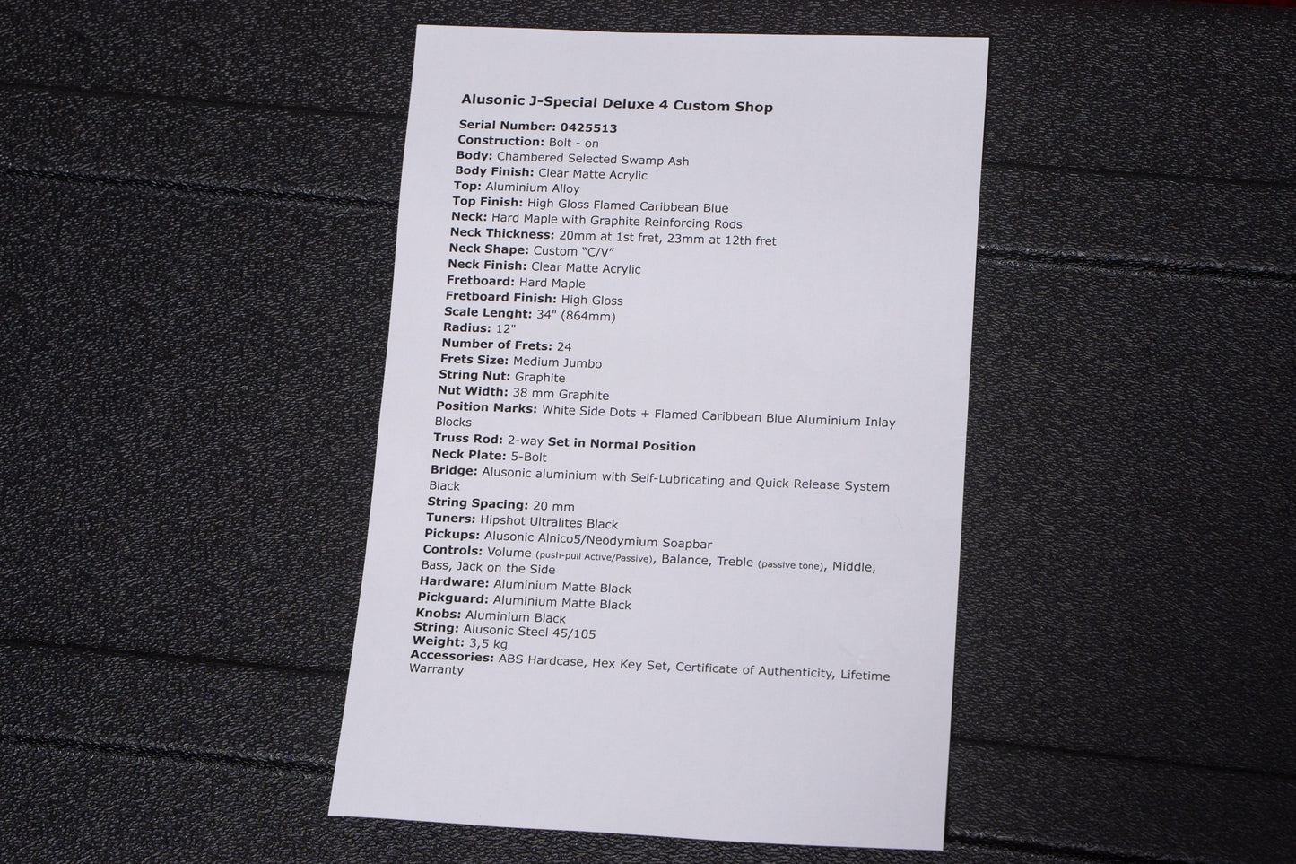 【new】Alusonic / J-Special Deluxe 4 Custom Shop Private Stock Nat/Blue 3.59kg #0425513【GIB Yokohama】