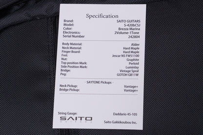 【new】SAITO Guitars / S-420BCSJ MMA BRM 3.975kg #242804【GIB Yokohama】