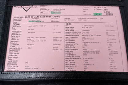 【used】Fender Custom Shop / 60 Jazz Bass Hvy Relic 2020 4.26kg #CZ547369【GIB Hyogo】