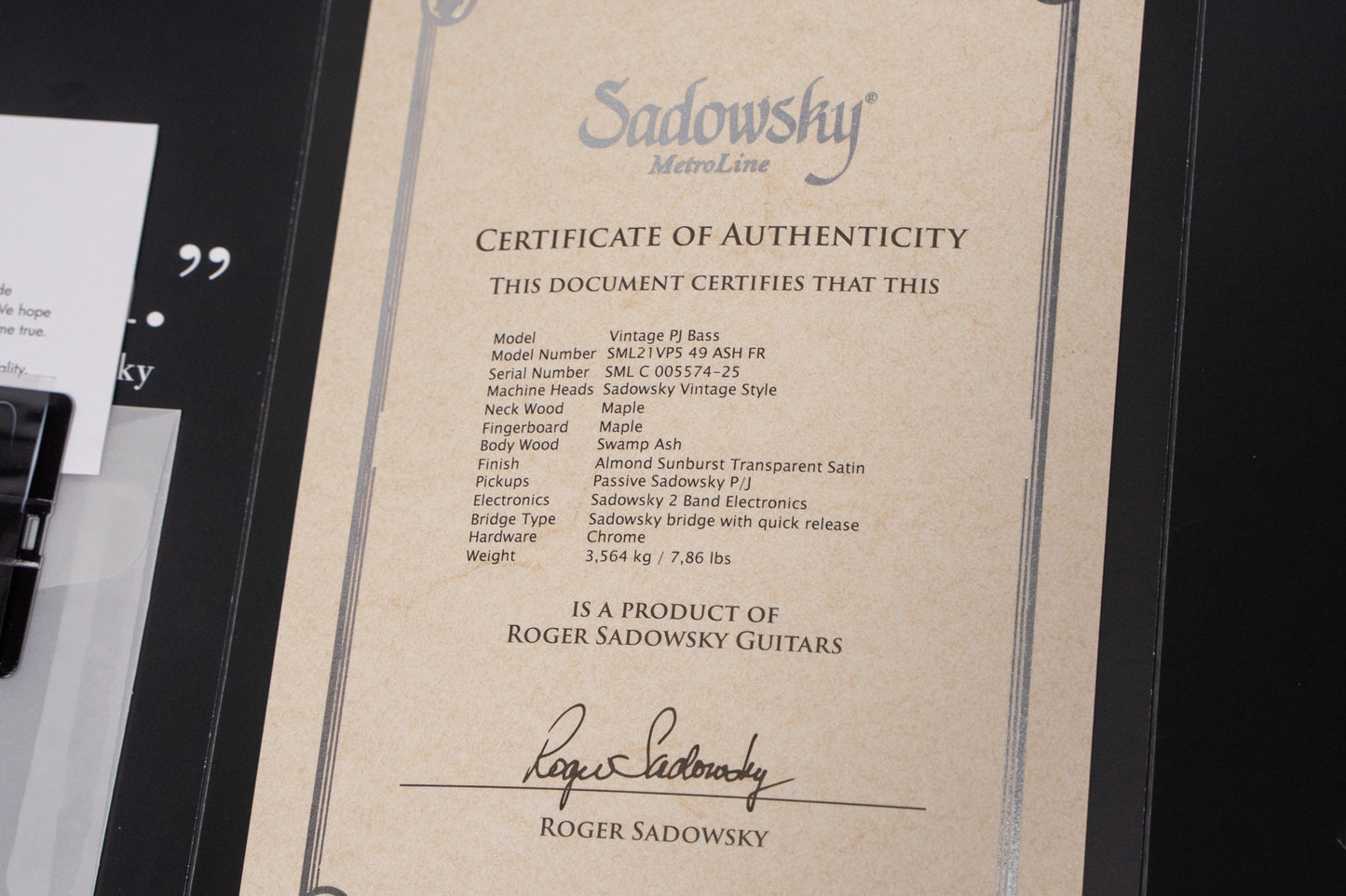 【new】Sadowsky / ML21 VP5 ASH TS ALBS 3.655kg #C005574-25【GIB Yokohama】