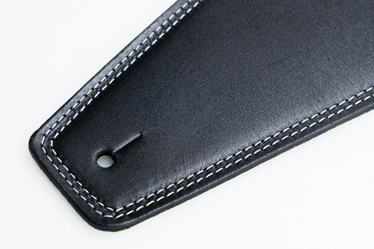 【new】Moody Straps / 4.0 Inch Black/Cream Leather Standard Tail 【GIB Yokohama】