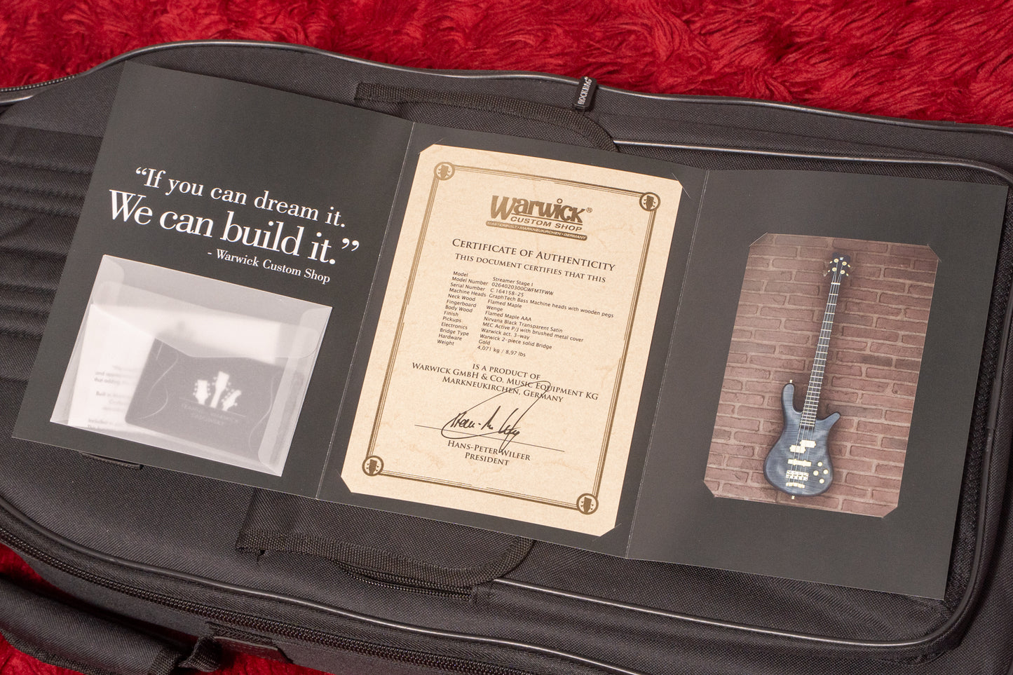【new】Warwick / Custom Shop Streamer Stage I 4st Nirvana Black Transparent Satin 4.115kg #C164158-25【GIB Yokohama】