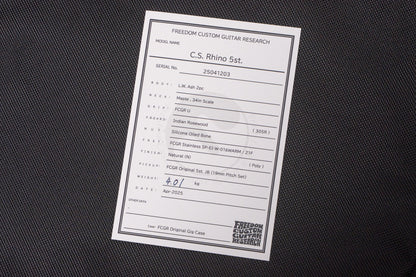 【new】Freedom Custom Guitar Research / C.S. Rhino 5st NAT 4.065kg #25041203【GIB Yokohama】