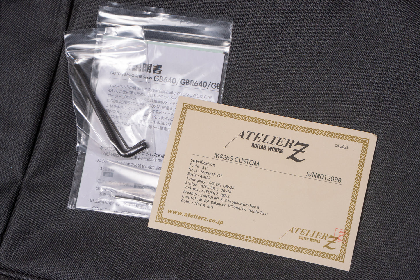【used】Atelier Z / M#265 CUSTOM TP-GR 2025 4.465kg #012098【GIB Yokohama】