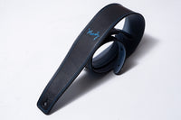 【used】Moody Straps / 2.5 Inch Black/Sky Blue Leather Standard Tail【GIB Yokohama】