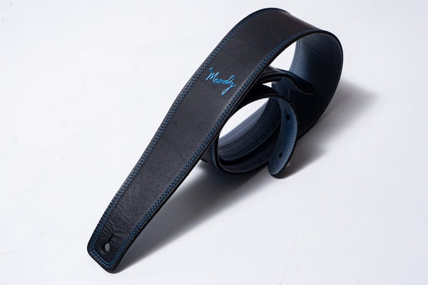 【used】Moody Straps / 2.5 Inch Black/Sky Blue Leather Standard Tail【GIB Yokohama】