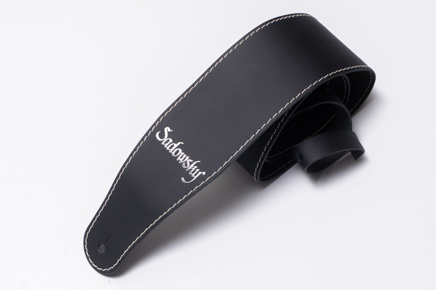 【new】Sadowsky / MetroLine Genuine Leather Bass Strap Black (Silver Embossing)【GIB Yokohama】