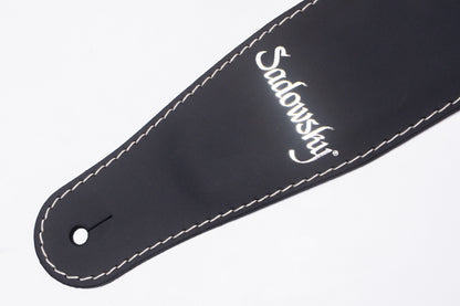 【new】Sadowsky / MetroLine Genuine Leather Bass Strap Black (Silver Embossing)【GIB Yokohama】