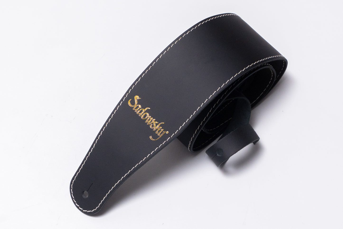 【new】Sadowsky / MetroLine Genuine Leather Bass Strap Black (Gold Embossing)【GIB Yokohama】