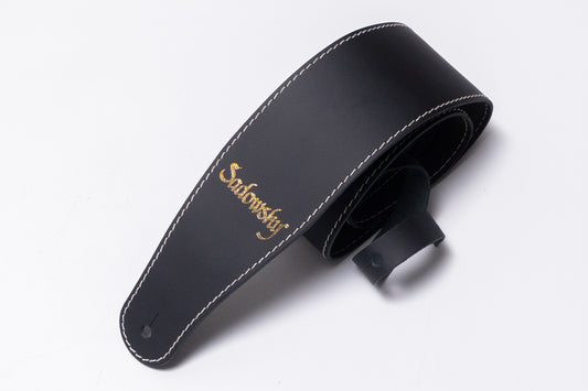 【new】Sadowsky / MetroLine Genuine Leather Bass Strap Black (Gold Embossing)【GIB Yokohama】