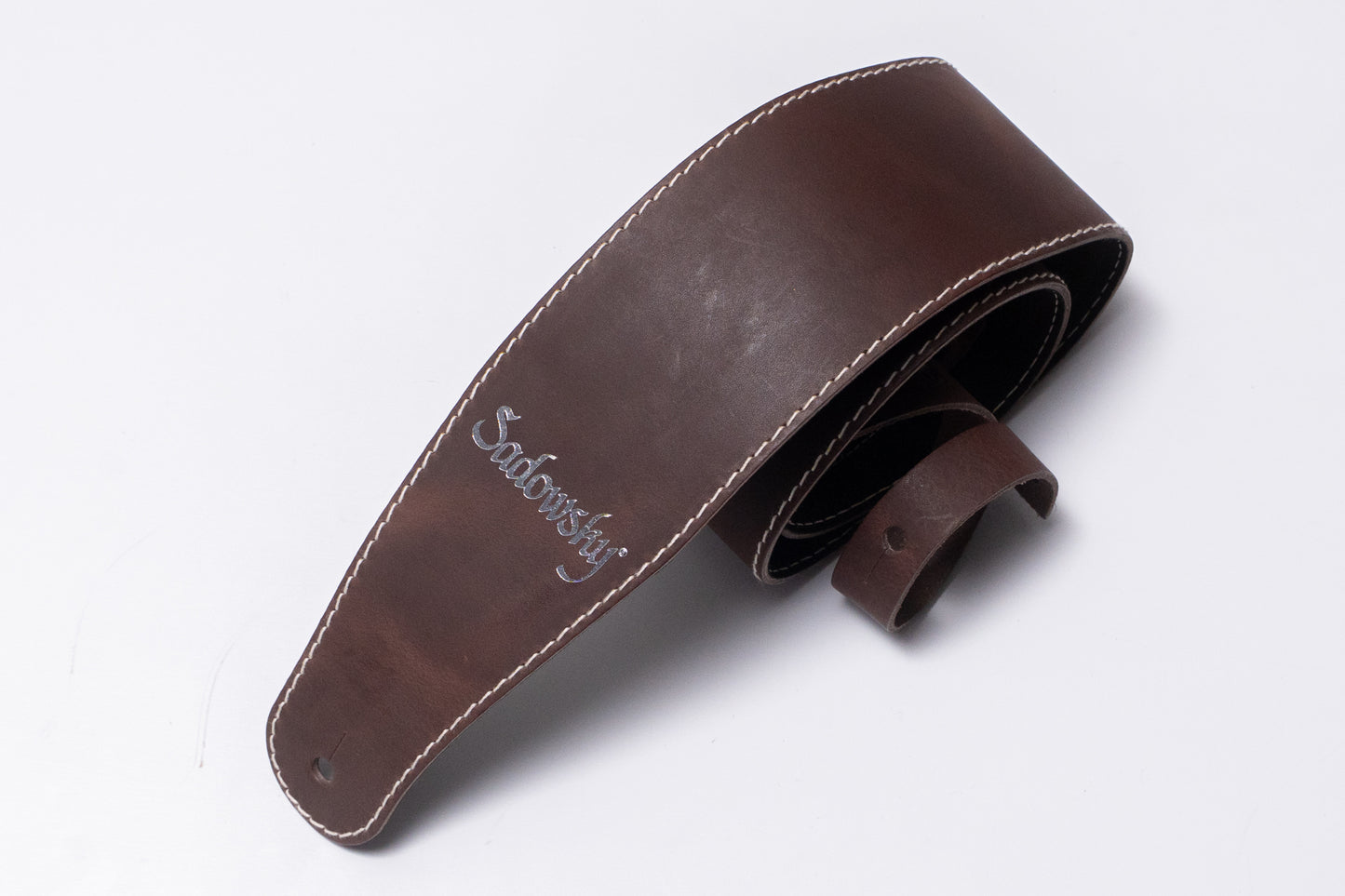 【new】Sadowsky / MetroLine Genuine Leather Bass Strap Brown (Silver Embossing)【GIB Yokohama】