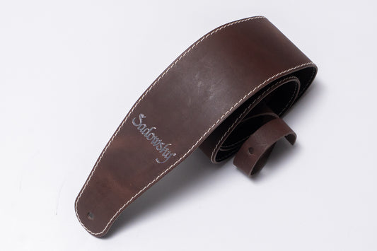 【new】Sadowsky / MetroLine Genuine Leather Bass Strap Brown (Silver Embossing)【GIB Yokohama】