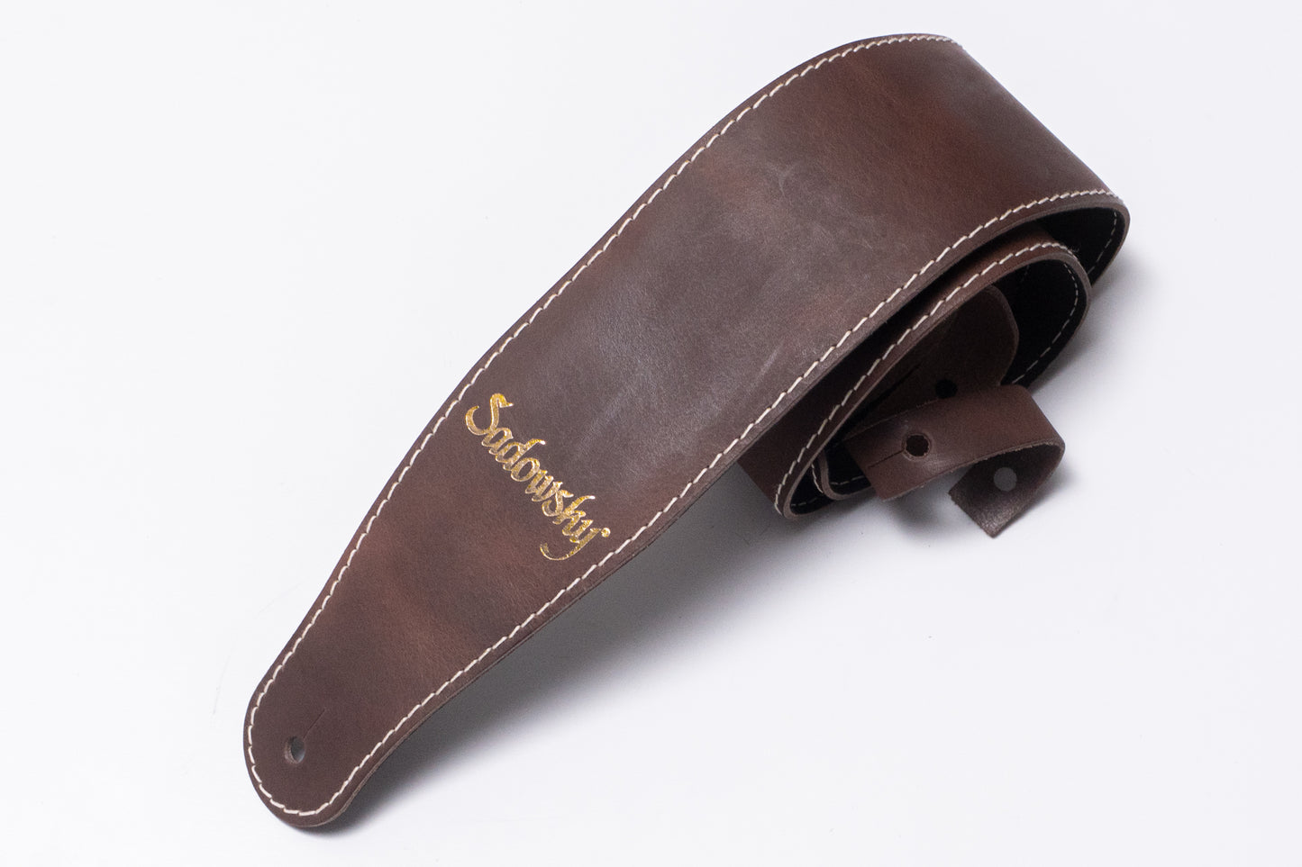 【new】Sadowsky / MetroLine Genuine Leather Bass Strap Brown (Gold Embossing)【GIB横浜】