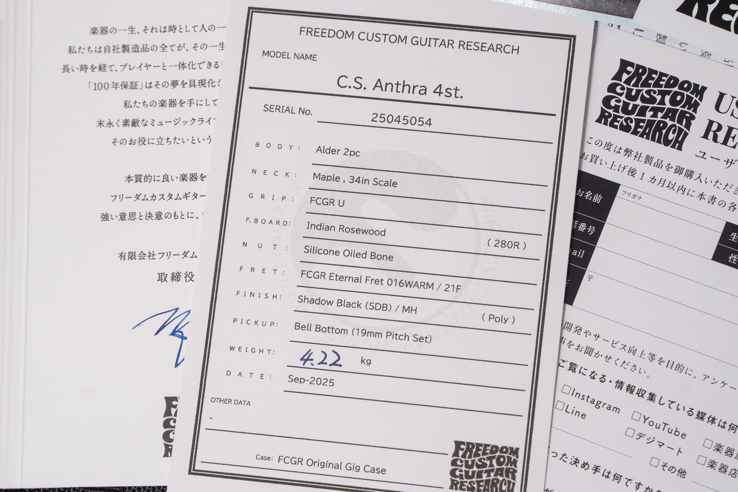 【new】Freedom Custom Guitar Research / C.S. Anthra 4st SDB 4.225kg #25045054【GIB Yokohama】