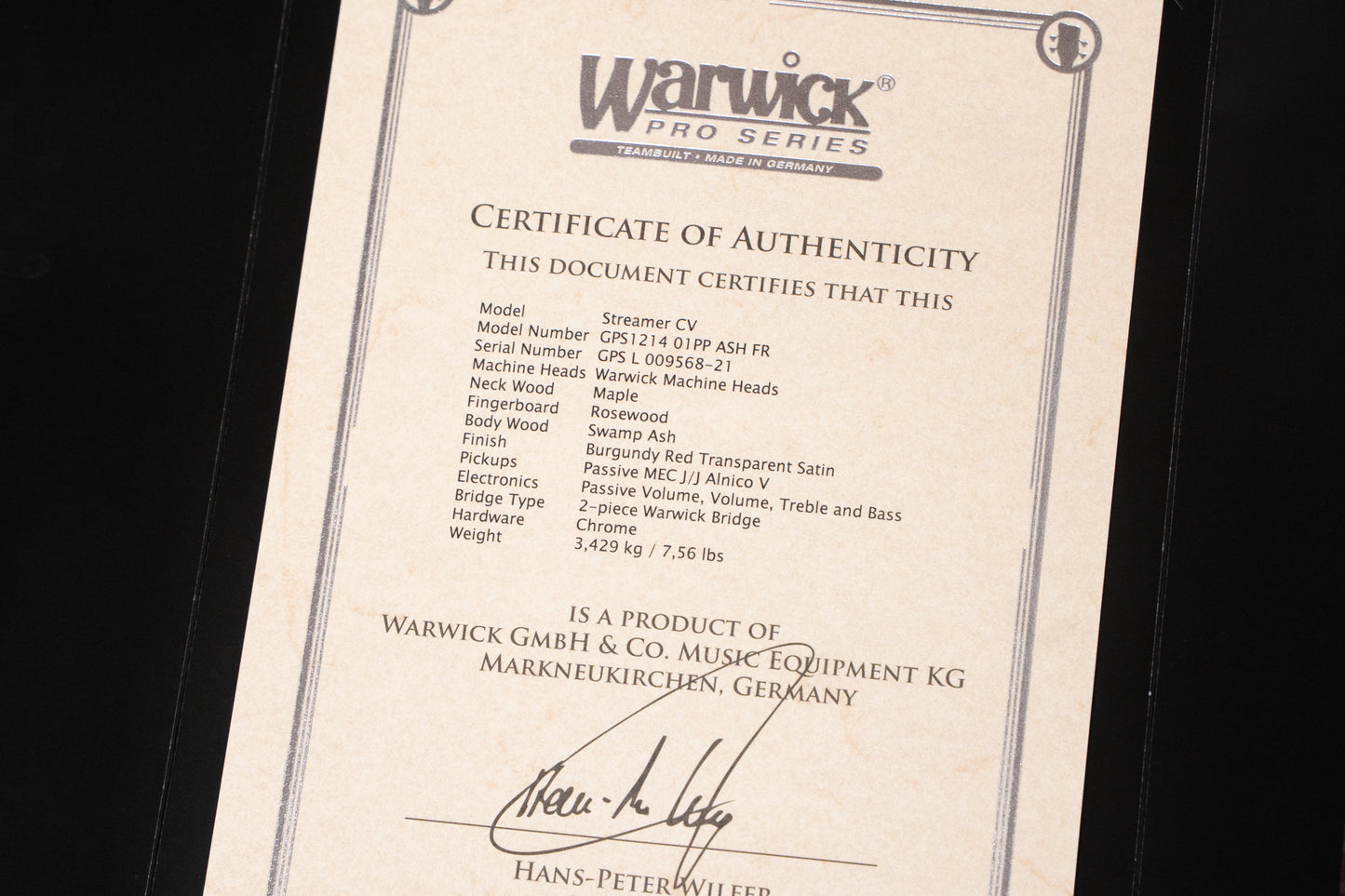 【used】Warwick / PS Streamer CV4 TS BR 2021 3.430kg #L009568-21【GIB Yokohama】