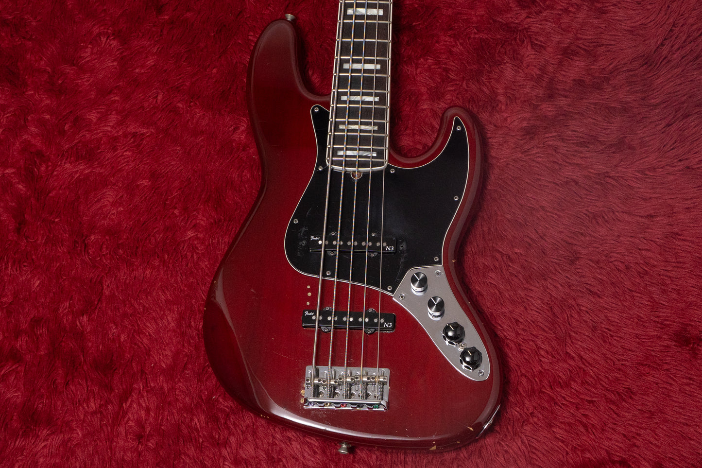 【used】Fender / American Deluxe Jazz Bass V Wine Transparent 2012 4.440kg #US12314741【GIB Yokohama】