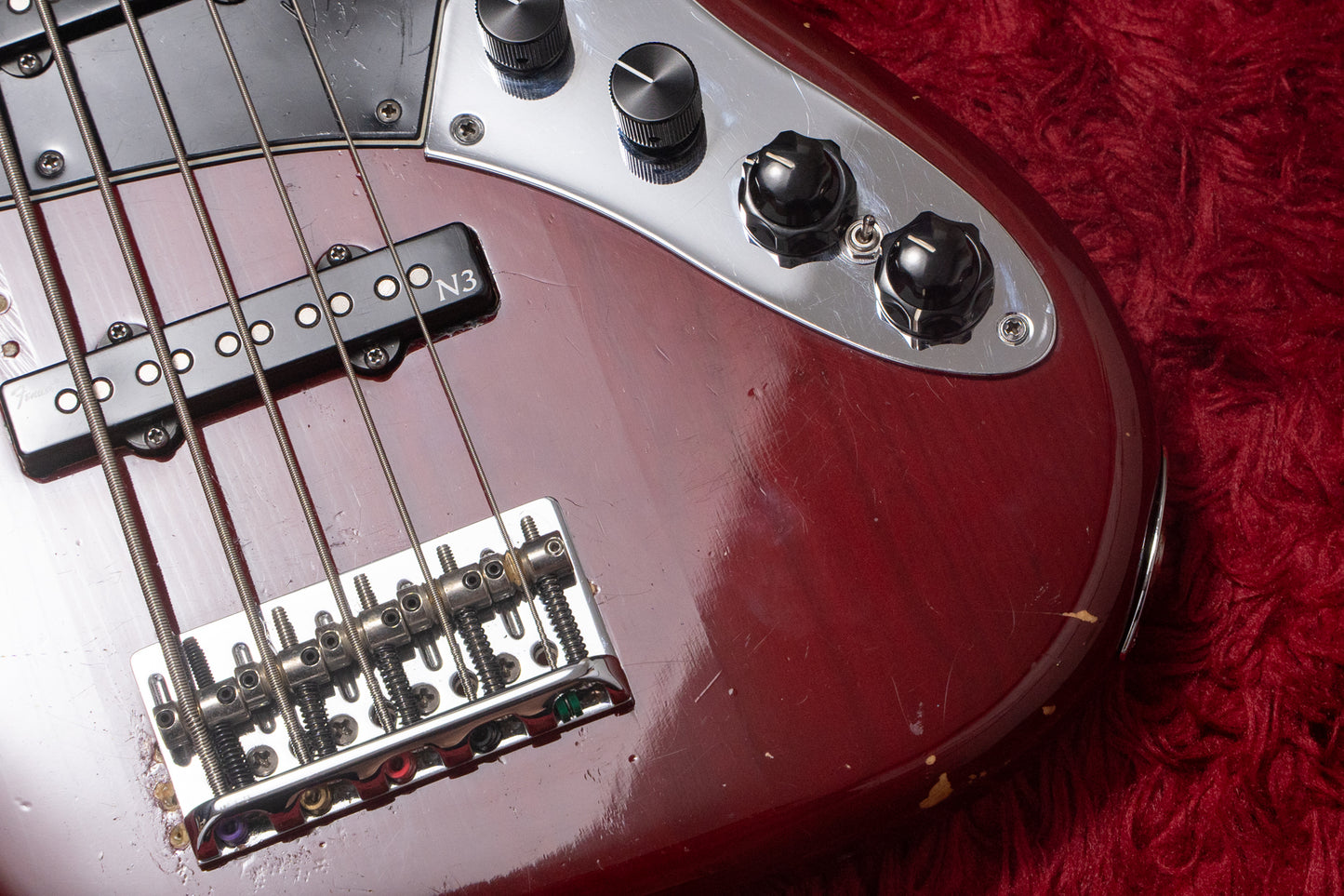【used】Fender / American Deluxe Jazz Bass V Wine Transparent 2012 4.440kg #US12314741【GIB Yokohama】