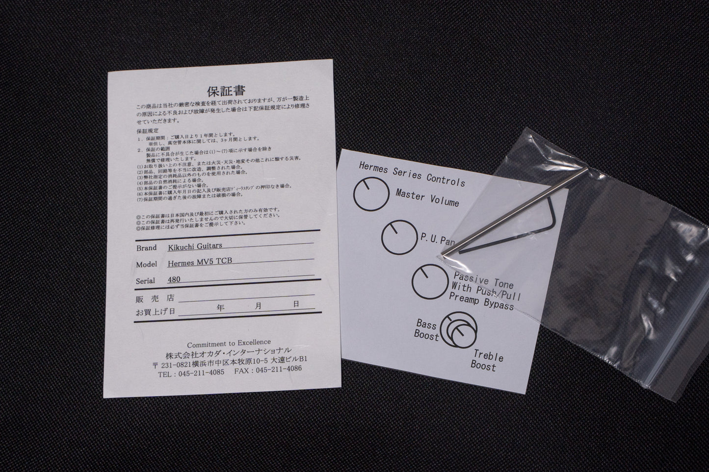 【new】Kikuchi Guitars / Hermes MV5 TCB 3.775kg #480【GIB Yokohama】