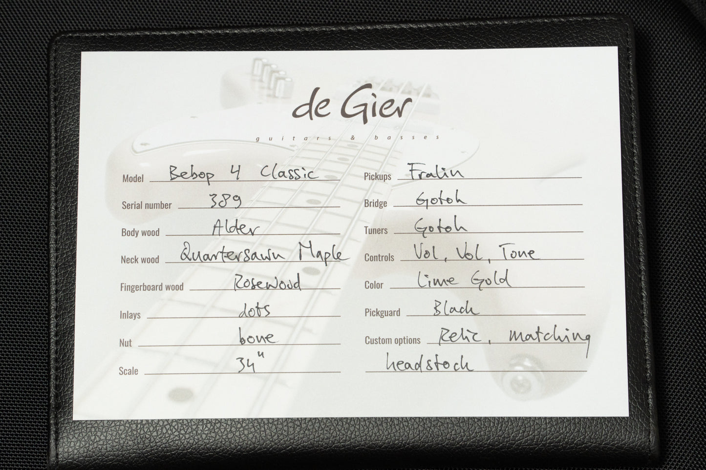 【new】De Gier / Bebop 4 Classic Lime Gold Aged 3.920kg #389【GIB Yokohama】