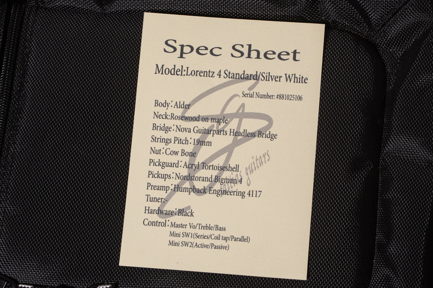 【new】saitias guitars / Lorentz 4 Standard Silver White 2.840kg #881025106【GIB横浜】